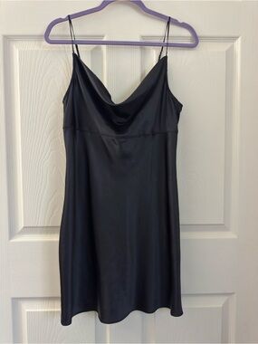 Victoria's Secret Black Satin Slip Dress Sz Large